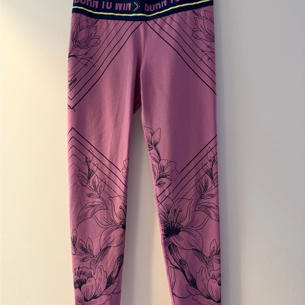 Kids Floral Leggings - Pink
